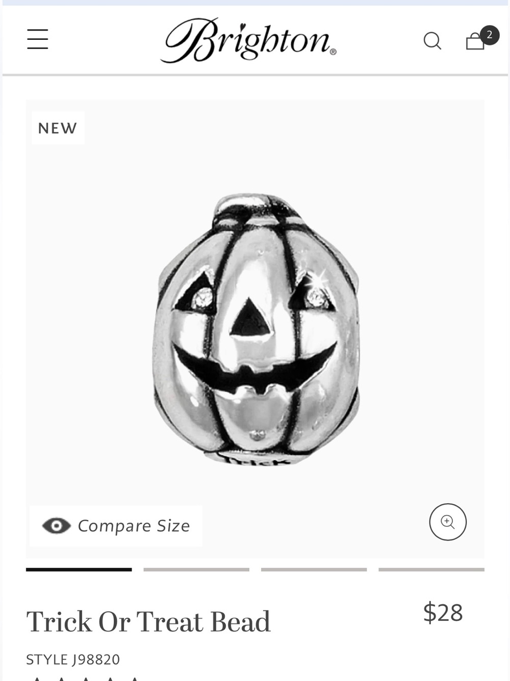 ๐ Brighton Trick or Treat bead Silver jack-oโ-lantern pumpkin for Halloween - Picture 7 of 9